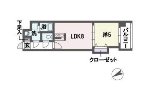グラヴィス平尾(1LDK/7階)の間取り写真