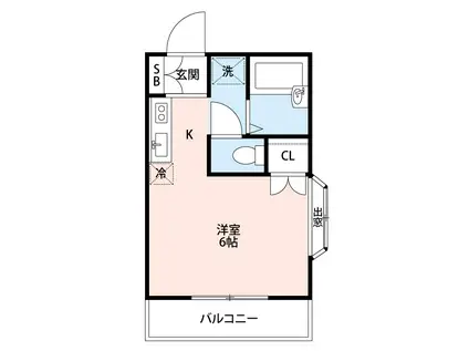 カーサ・フェリチェ(1K/1階)の間取り写真