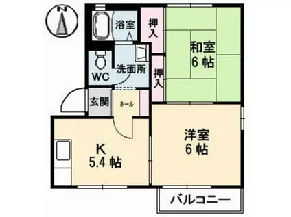 マーガレットハイツ(2K/2階)の間取り写真