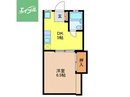 ヒルサイド西山(1DK/1階)の間取り写真