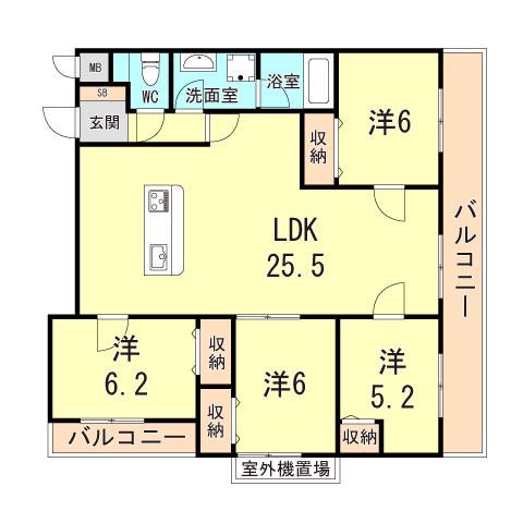 MESSAGE苦楽園三番町(4LDK/1階)の間取り写真