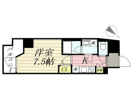 グランパセオ麻布十番(1K/11階)の間取り写真
