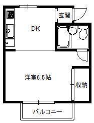 サニーフラット(1K/1階)の間取り写真