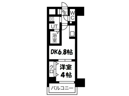 ザ・レジデンスパーク久屋大通(1DK/4階)の間取り写真