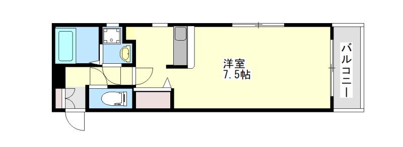 エクレール二軒茶屋(ワンルーム/4階)の間取り写真