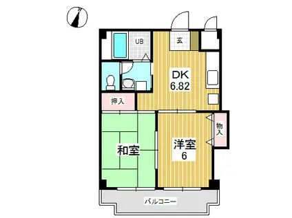 インフォートマンション(2DK/4階)の間取り写真