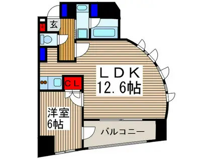 KDX川口幸町レジデンス(1LDK/11階)の間取り写真