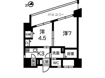 さくら坂マンション参番館(2K/4階)の間取り写真