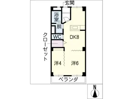 コーポ松原(2DK/2階)の間取り写真