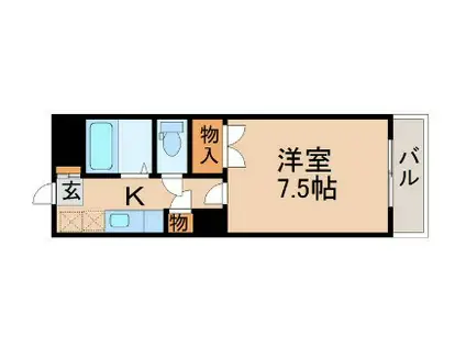 ベルメゾンMIYAZAKI(1K/5階)の間取り写真