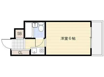 ダイドーメゾン六甲(ワンルーム/4階)の間取り写真