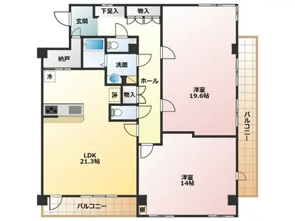 西川口協和ビル(2LDK/4階)の間取り写真
