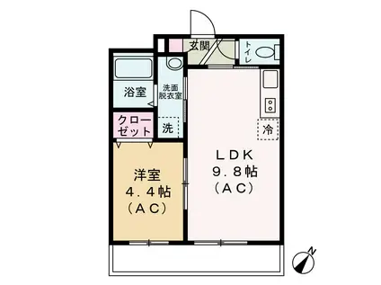 磯子区馬場町6番 計画(1LDK/2階)の間取り写真