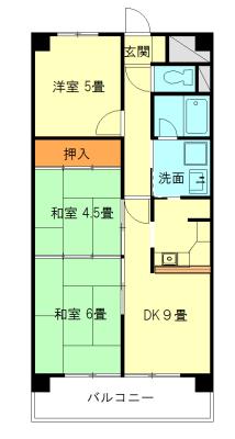 マンション木村(3DK/4階)の間取り写真