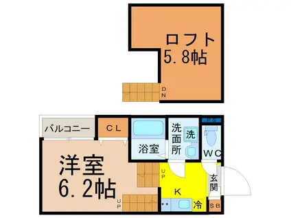 ディオステージ新栄(1K/2階)の間取り写真