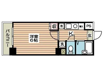 スカイコート新宿御苑前(1K/1階)の間取り写真