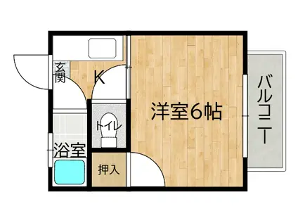 サニーフラット野多目(1K/2階)の間取り写真