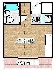 コーポ扇(ワンルーム/3階)の間取り写真