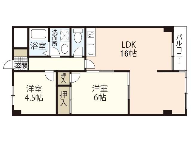 ウイング88(2LDK/3階)の間取り写真