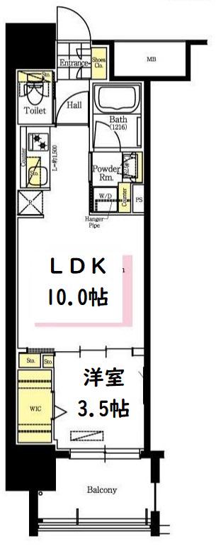 アーバネックス心斎橋II(1LDK/2階)の間取り写真