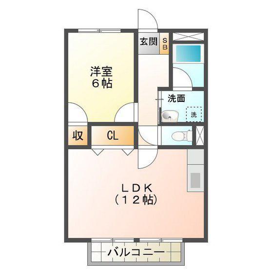 SURPLUS TWO日野(1LDK/2階)の間取り写真