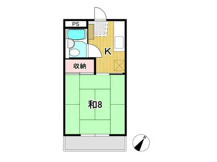 カーサM(1K/2階)の間取り写真