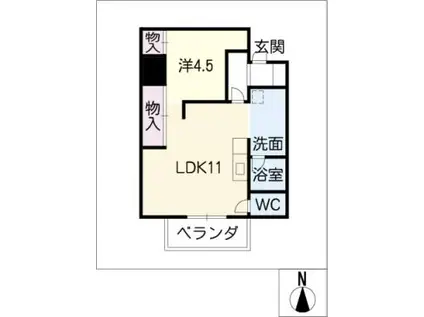 コーポレーションT&T(1LDK/4階)の間取り写真