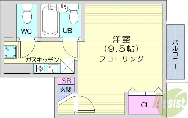 小菅木町ビル(1K/2階)の間取り写真
