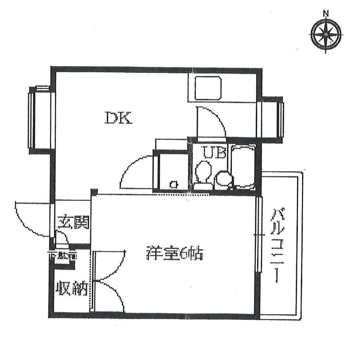 パラツィーナ甲子園口II(1DK/3階)の間取り写真