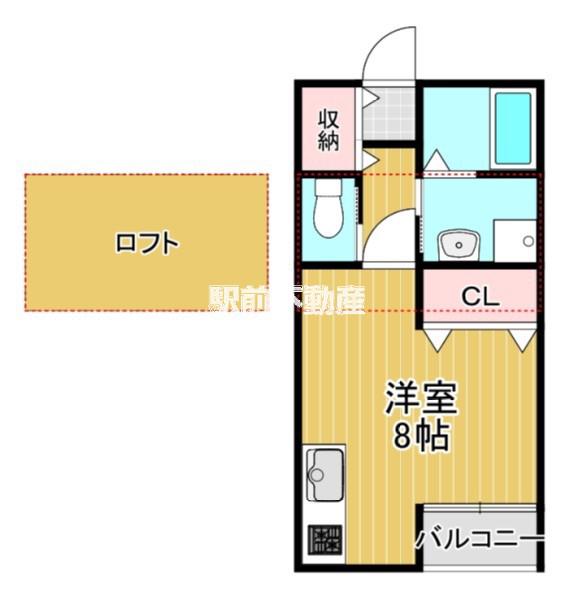 ステラARAO(ワンルーム/1階)の間取り写真