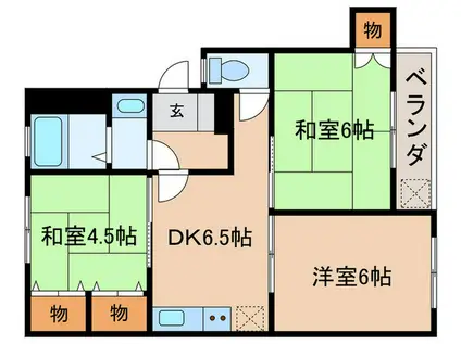 第12平松マンション(3DK/2階)の間取り写真