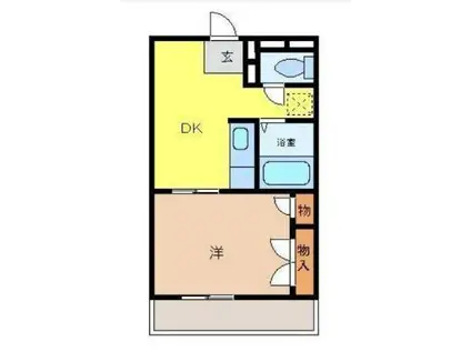 南海本線 泉大津駅 徒歩8分 2階建 築28年(1DK/1階)の間取り写真