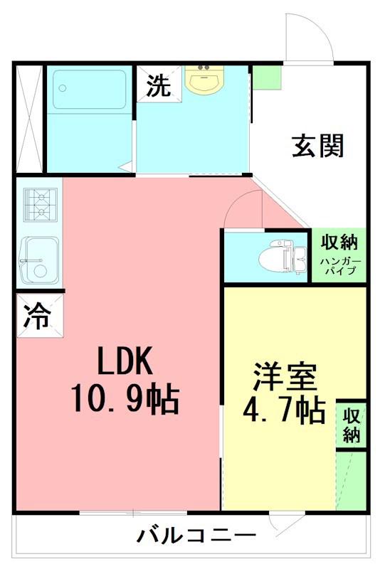 BLU LEGNA(1LDK/2階)の間取り写真