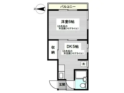 パールハイムA(1DK/3階)の間取り写真