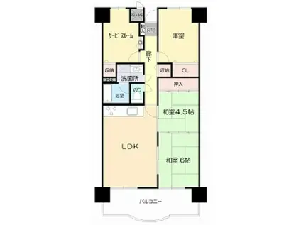 Mシティ夕顔瀬(3SLDK/4階)の間取り写真