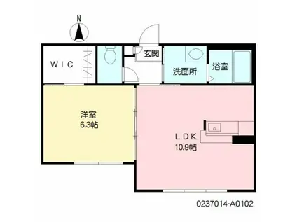 エクセラン多布施(1LDK/1階)の間取り写真