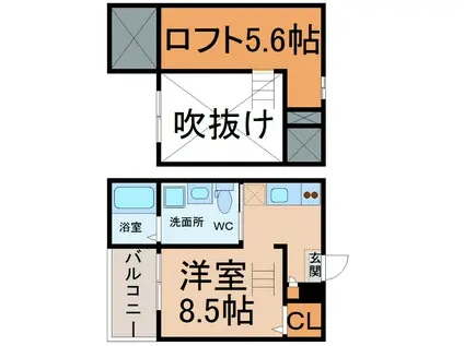 LAFORTE(1K/2階)の間取り写真