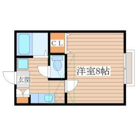 ソレアードみずほ台(1K/1階)の間取り写真