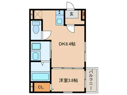 アンジュレジデンス石橋(1DK/1階)の間取り写真