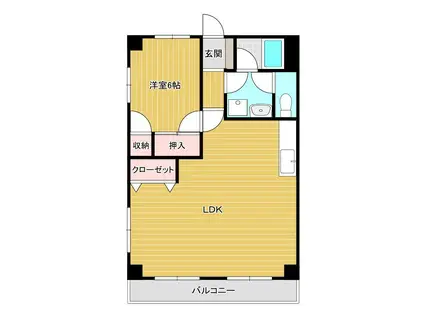 ファーストハイツ今福(1LDK/2階)の間取り写真