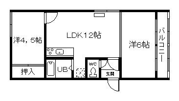 道央パークハイツ(1LDK/4階)の間取り写真
