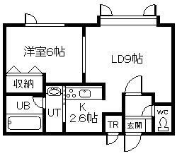グレース新富B(1LDK/2階)の間取り写真