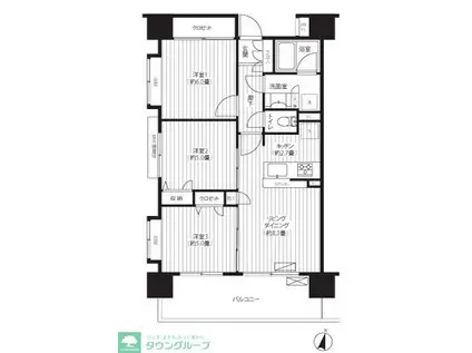 スターフィールド浦和常盤(3LDK/10階)の間取り写真