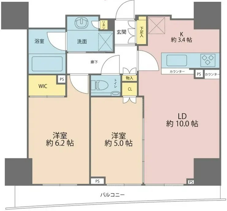 シティハウス四谷三丁目 8階階 間取り