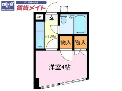 メゾン大連(1K/3階)の間取り写真