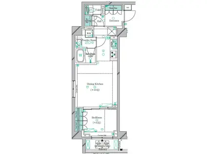 ガリシア大島(1LDK/5階)の間取り写真