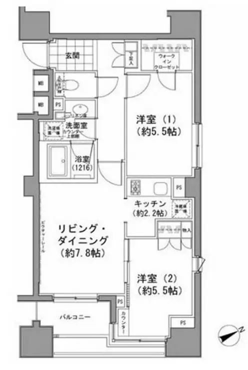 パークハビオ八丁堀 4階階 間取り