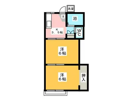 南ヶ丘ハイツ(2K/2階)の間取り写真