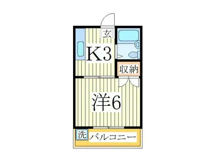 メゾンド高南(1K/2階)の間取り写真