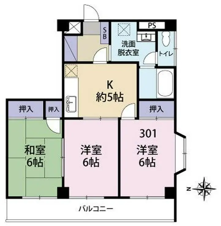 サンライズ春日 3階階 間取り
